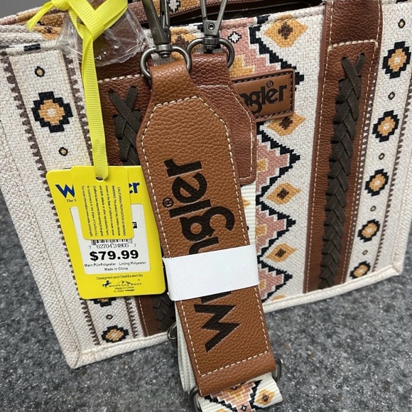 NWT Wrangler Western Boho Aztec Tote Bag/Crossbody + Dustbag WG2202-8120SCF - Picture 10 of 12